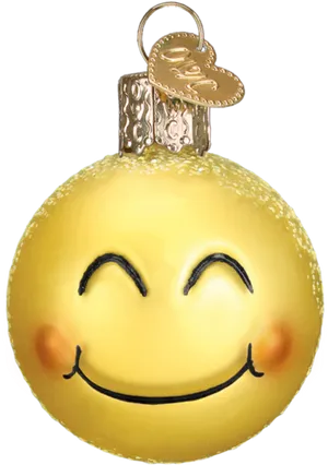 Blushing Smiley Christmas Ornament PNG image