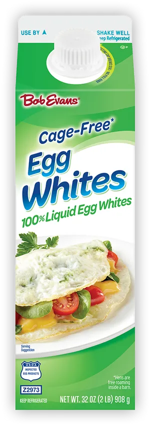 Bob Evans Cage Free Egg Whites Container PNG image
