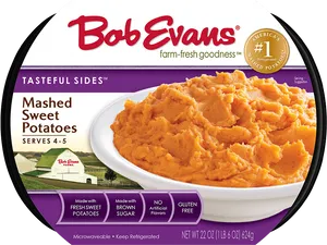 Bob Evans Mashed Sweet Potatoes Packaging PNG image