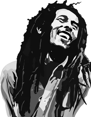 Bob Marley Iconic Portrait PNG image