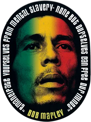 Bob Marley Mental Slavery Quote PNG image