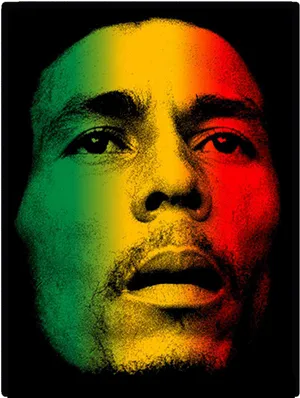 Bob Marley Rasta Colors Portrait PNG image