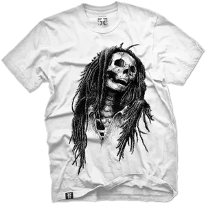 Bob Marley Skull Tshirt Design PNG image