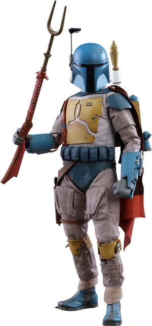 Boba Fett Cosplaywith Weapon PNG image