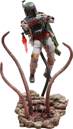 Boba Fett Escaping Sarlacc Pit PNG image