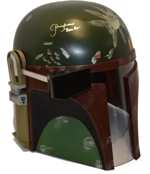 Boba Fett Helmet Signature Detail PNG image