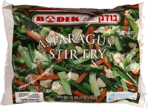 Bodek Asparagus Stir Fry Frozen Vegetables Package PNG image