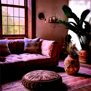 Bohemian Living Room Vibe Png 11 PNG image