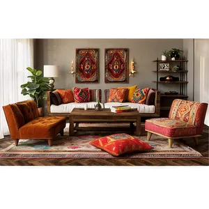 Bohemian Living Room Vibe Png 61 PNG image