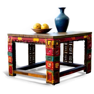 Bohemian Low Table PNG 05042024