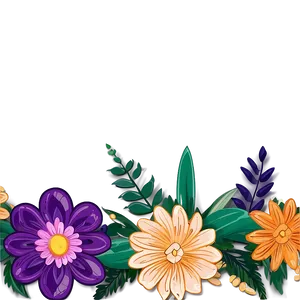 Boho Flowers Border Png 06272024 PNG image