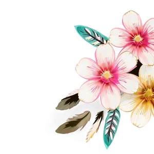 Boho Flowers Clip PNG 6 PNG