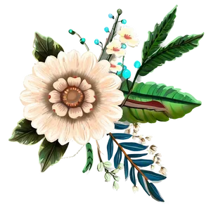 Boho Flowers Clip PNG Wer