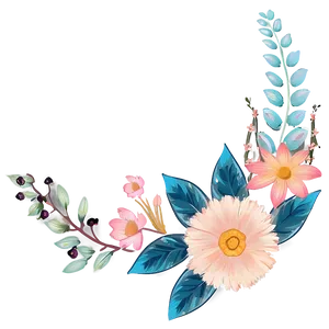 Boho Flowers Composition PNG Ixa