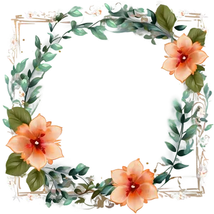 Boho Flowers Frame PNG 71