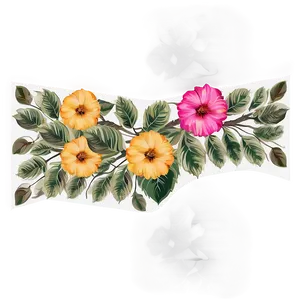 Boho Flowers Frame PNG Sbp