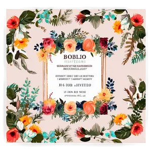 Boho Flowers Invitation PNG 06272024