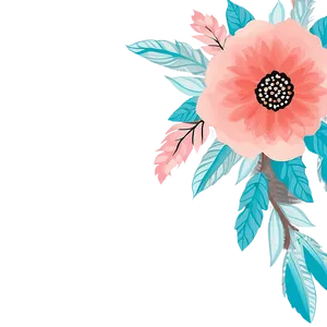 Boho Flowers Invitation PNG 54