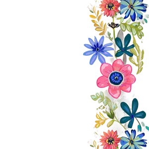 Boho Flowers Mural PNG 68