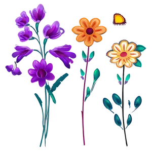 Boho Flowers Outline PNG 81