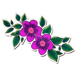 Boho Flowers Sticker PNG Qmm