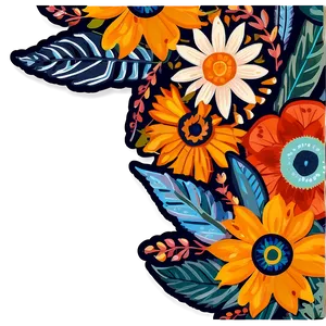 Boho Flowers Sticker PNG Yts19 PNG