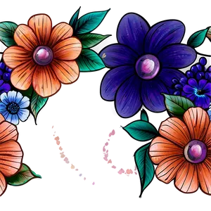 Boho Flowers Tattoo PNG 06272024