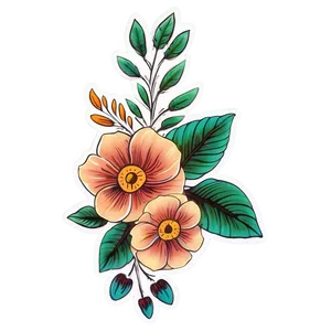 Boho Flowers Tattoo PNG Ocr