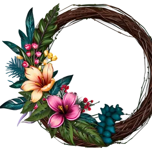 Boho Flowers Wreath Png Yur PNG image