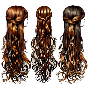 Boho Hair Clipart PNG 06282024 PNG