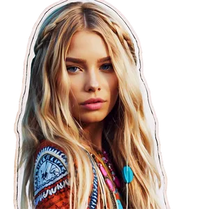 Boho Hair Clipart PNG 35