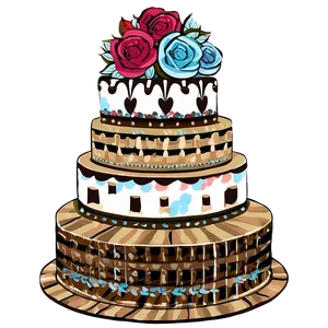 Boho Wedding Cake Png Wwe PNG image