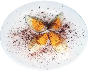 Boiled Eggswith Spiceson Plate PNG image