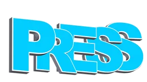 Bold Blue Press Text PNG image