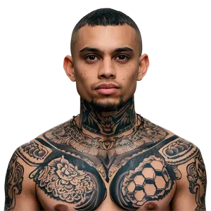 Bold Neck Tattoo Frameworks PNG Wht