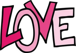 Bold Pink Love Graphic PNG image