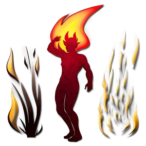 Bold Red Fire Silhouette PNG 06252024