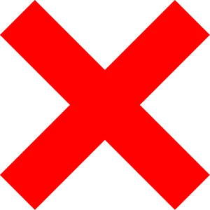 Bold Red X Symbol PNG image