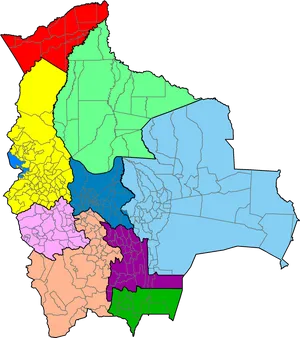 Bolivia Administrative Divisions Map PNG image