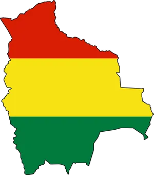 Bolivia Map Outlinedwith Flag Colors PNG