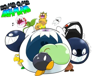 Bomb Omb Dreamland Cartoon Characters PNG image