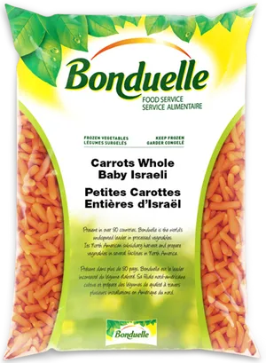 Bonduelle Frozen Baby Israeli Carrots Package PNG image