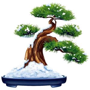 Bonsai Tree In Snow Png 06202024 PNG image