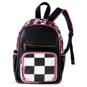 Book Bag In Checkered Pattern PNG Hag