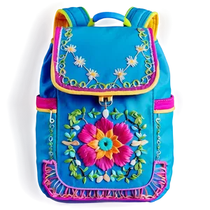 Book Bag With Embroidery Detail PNG Yht