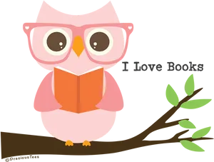 Book Loving Owl Illustration PNG image