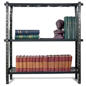 Books On Office Shelf PNG Opo99