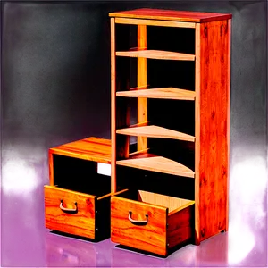 Bookshelf With Drawers PNG 1