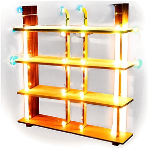 Bookshelf With Lights PNG Vdl PNG