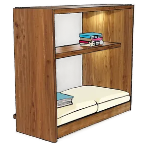 Bookshelf With Reading Nook PNG 05242024